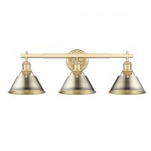  3306-BA3 BCB-AB - Orwell BCB 3 Light Bath Vanity in Brushed Champagne Bronze with Aged Brass shades